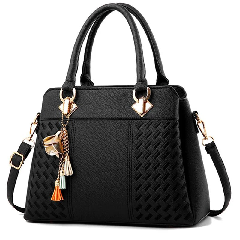 Gusure Luxury Handbag Women Crossbody Bag with Tassel hanging Large Capacity Female Shoulder Bags Embroidery Tote bag