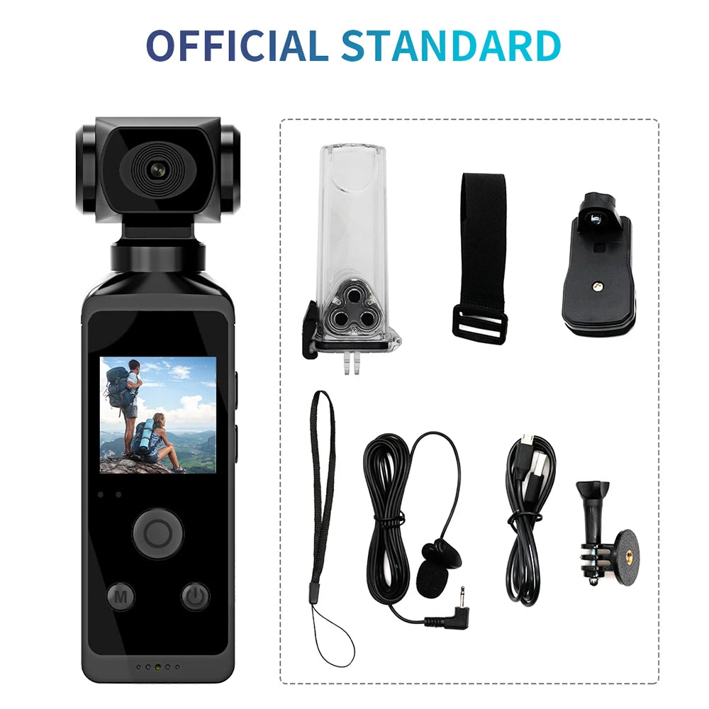 4K Pocket Camera 1080P WiFi Full HD Pocket Camera 270 Rotatable Mini Outdoor Sport DV With Waterproof Case Video Camcorders Gift