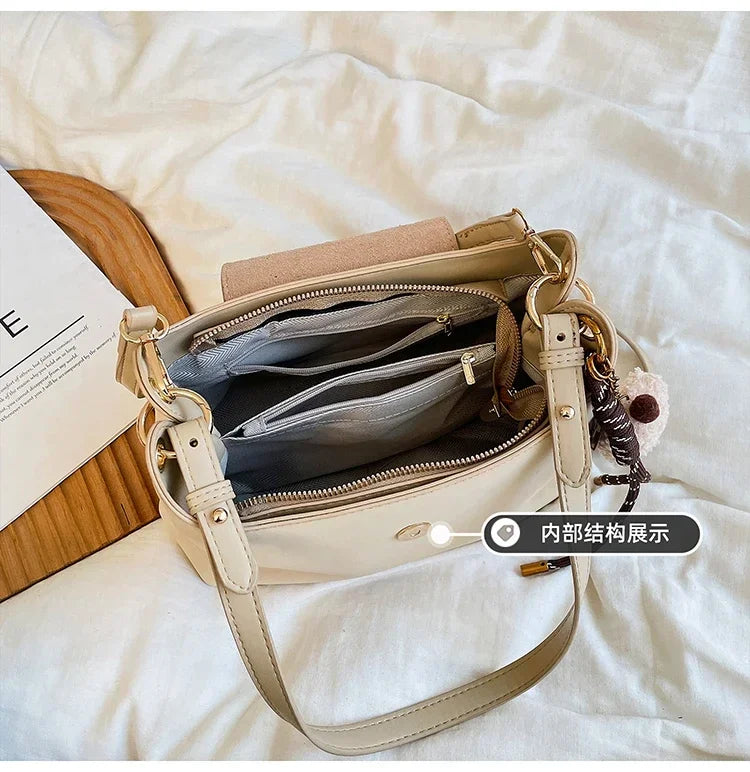 High-Quality Leather Shoulder Bag for Ladies, Women's Handbag by Famous Designer, Popular Classic Tote Elegant Style