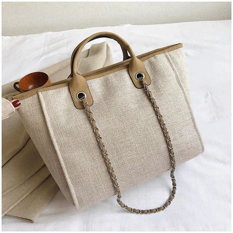 Fashion Make Up Designer Big Women's New Korean Fashion Casual Large Capacity Shoulder Crossbody Chain Tote Bag