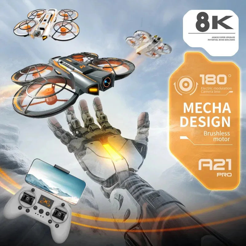 Professional Drone FPV 8K HD Dual Camera A21 PRO Brushless Motor Obstacle Avoidance Optical Flow Hovering Stabilization UFO Quad