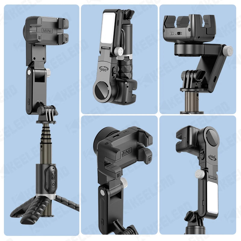Q18 Desktop Following the shooting Mode Gimbal Stabilizer Selfie Stick Tripod with Fill Light for Smartphone