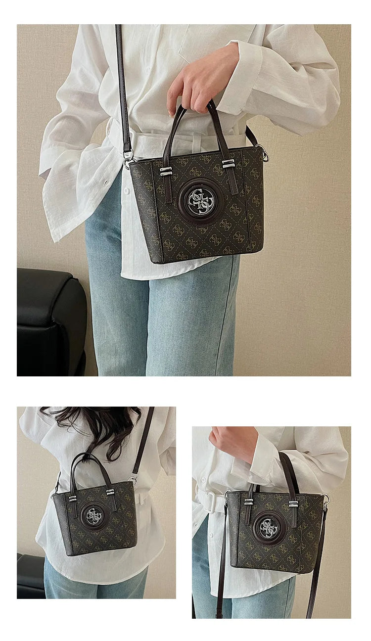 2025 Summer Women's Printed Letter Tote Bag, Large Capacity Shoulder & Crossbody Purse, Trendy Handheld Design for Everyday Use