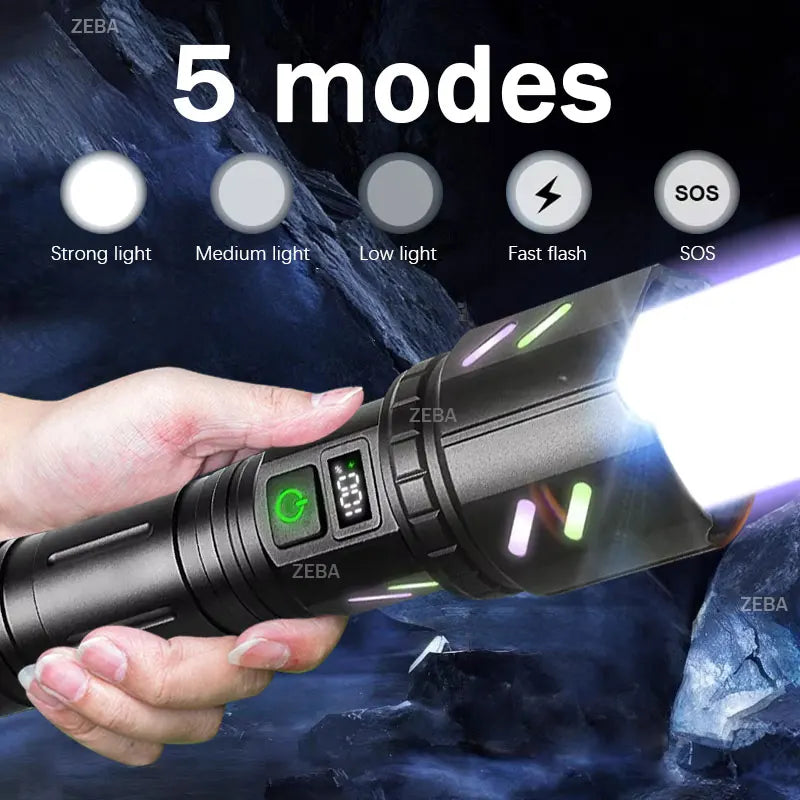 2025 Ultra Powerful Windproof Fire Starting Flashlight Rechargeable High Power Torch Focused Light Source Can Light A Flame Lantern