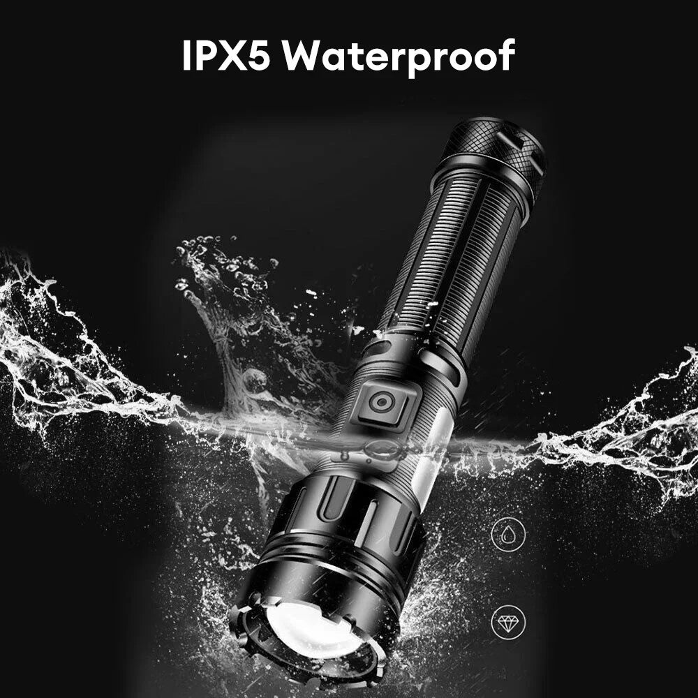 1000000LM Most Powerful Led Flashlight Rechargeable LED Flashlights High Power Zoom Torch Long Range 3000m Tactical Lantren