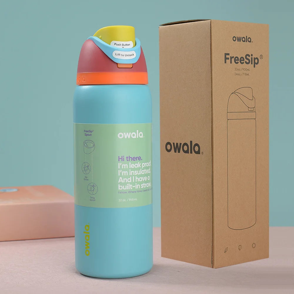 NEW Original Owala Insulated Stainless Steel Water Bottle with Straw, BPA-Free Sports Water Bottle