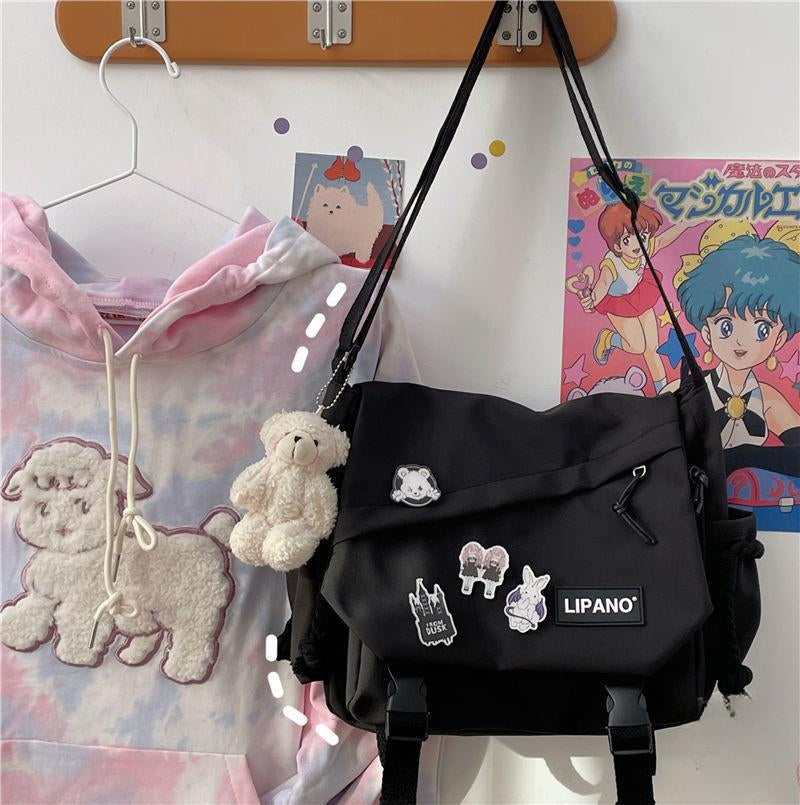 Women's Nylon Handheld One Shoulder Versatile Large Capacity Crossbody Bag Retro Work Travel