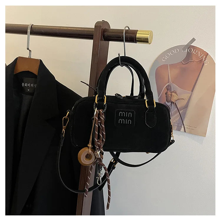 2025 New Fashionable dull Polish bag portable women's full retro crossbody bag shoulder bag popular