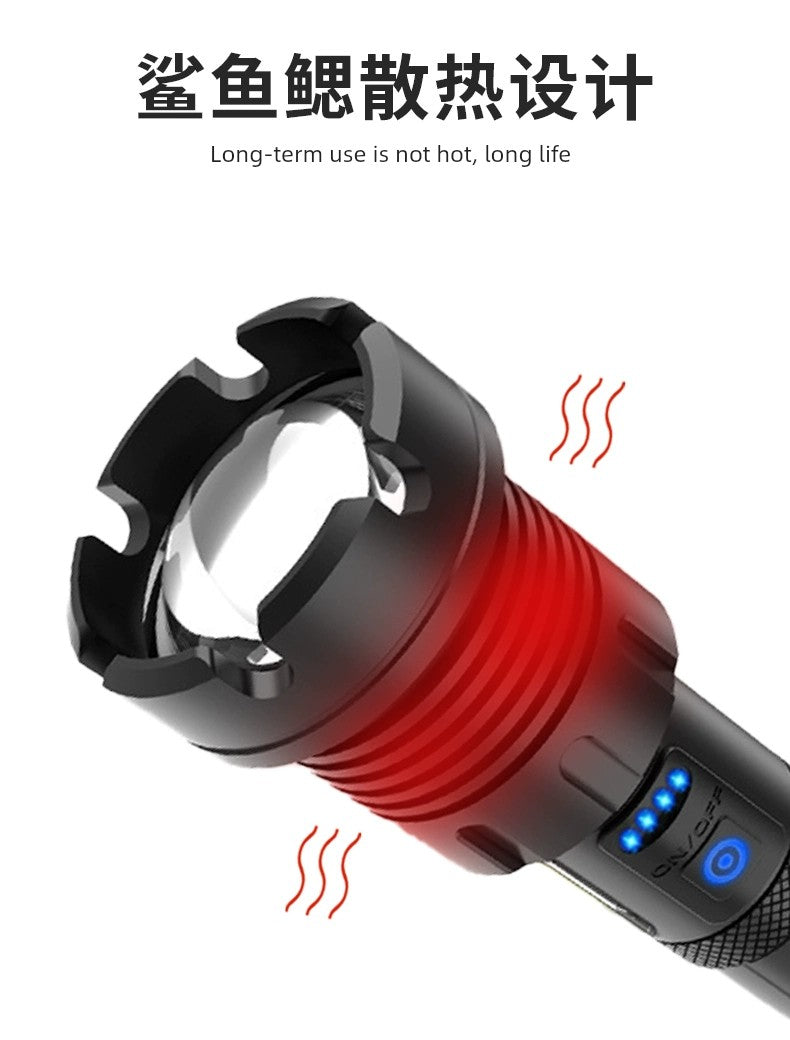 P90 Power Torch Rechargeable Outdoor Long-Range Xenon Lamp Zoom High-Power Spotlight Super Bright Probe Xenon Lamp