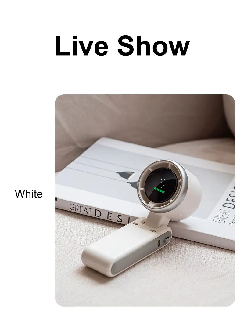 Handheld Mini Fan Small Pocket Electric Adjustable Turbo Low Noise Outdoor Office Camping Fan Rechargeable 5 Speed Air Cooler