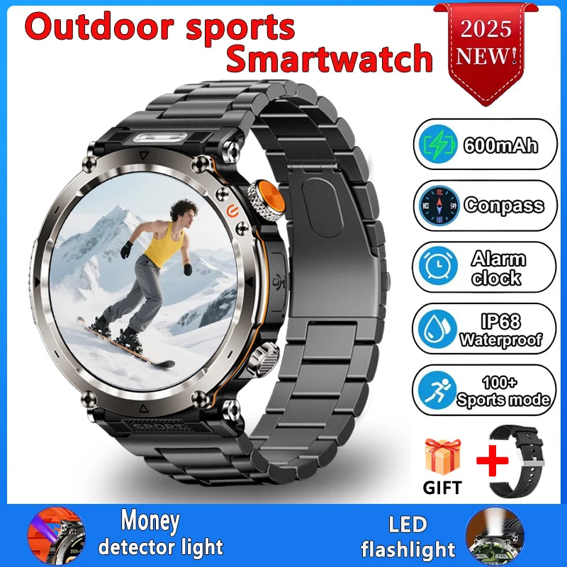 Smart Watch HT30 Bluetooth Call Men Outdoor Sports Fitness Compass Heart Rate Health Monitoring 600mAh Large Battery Smartwatch