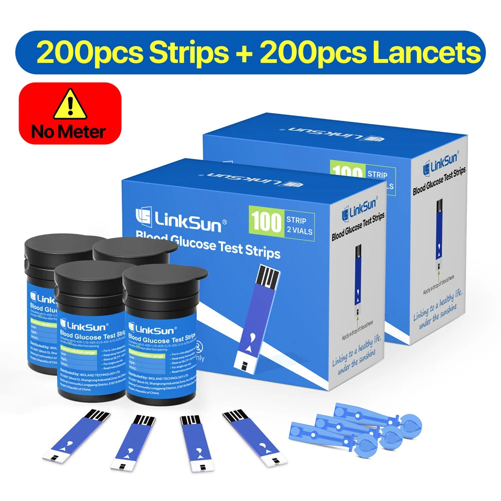 LinkSun Blood Glucose Meter G-425-3 Glucosemeter Kit No Code For Diabetes Tester 10/50/100pcs Strips Medical Blood Sugar Monitor