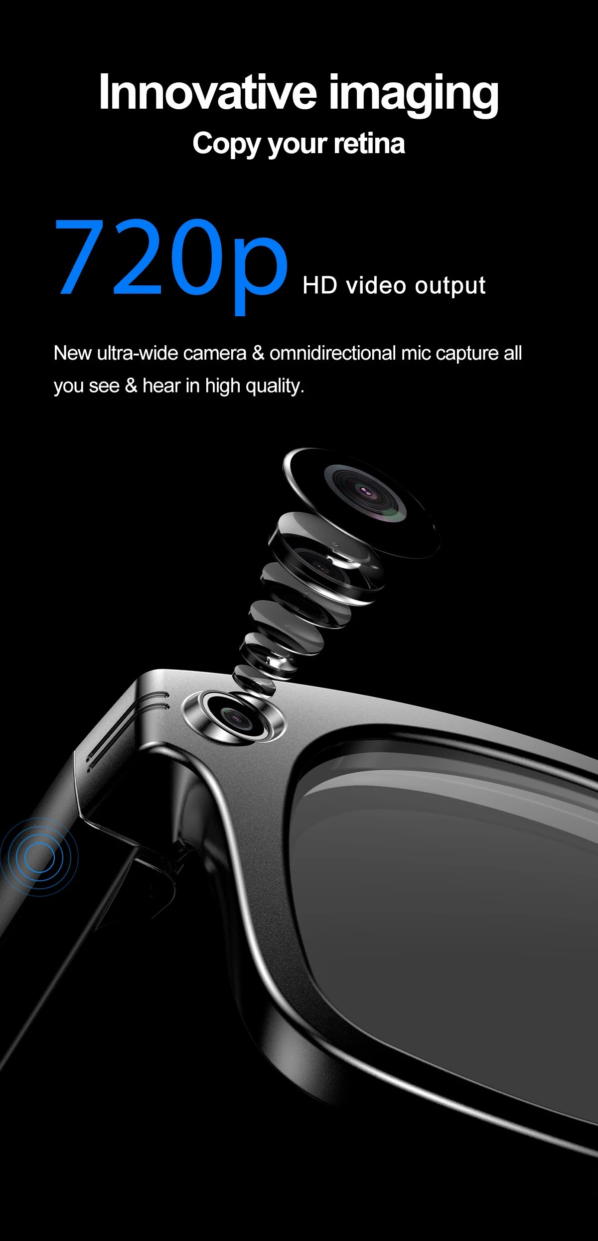 LIGE Fashion AI Camera Smart Glasses IP65 Waterproof Bluetooth Call Playing Music Smart Glasses Identify Pictures Use ChatGPT