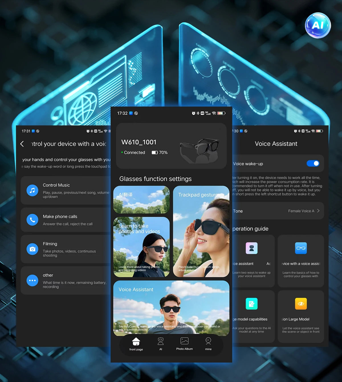 2025 Smart Glasses Camera AI Translation Video Bluetooth Call Headphones Voice Assistant Outdoor Sport Sunglasses HD 800W Camera