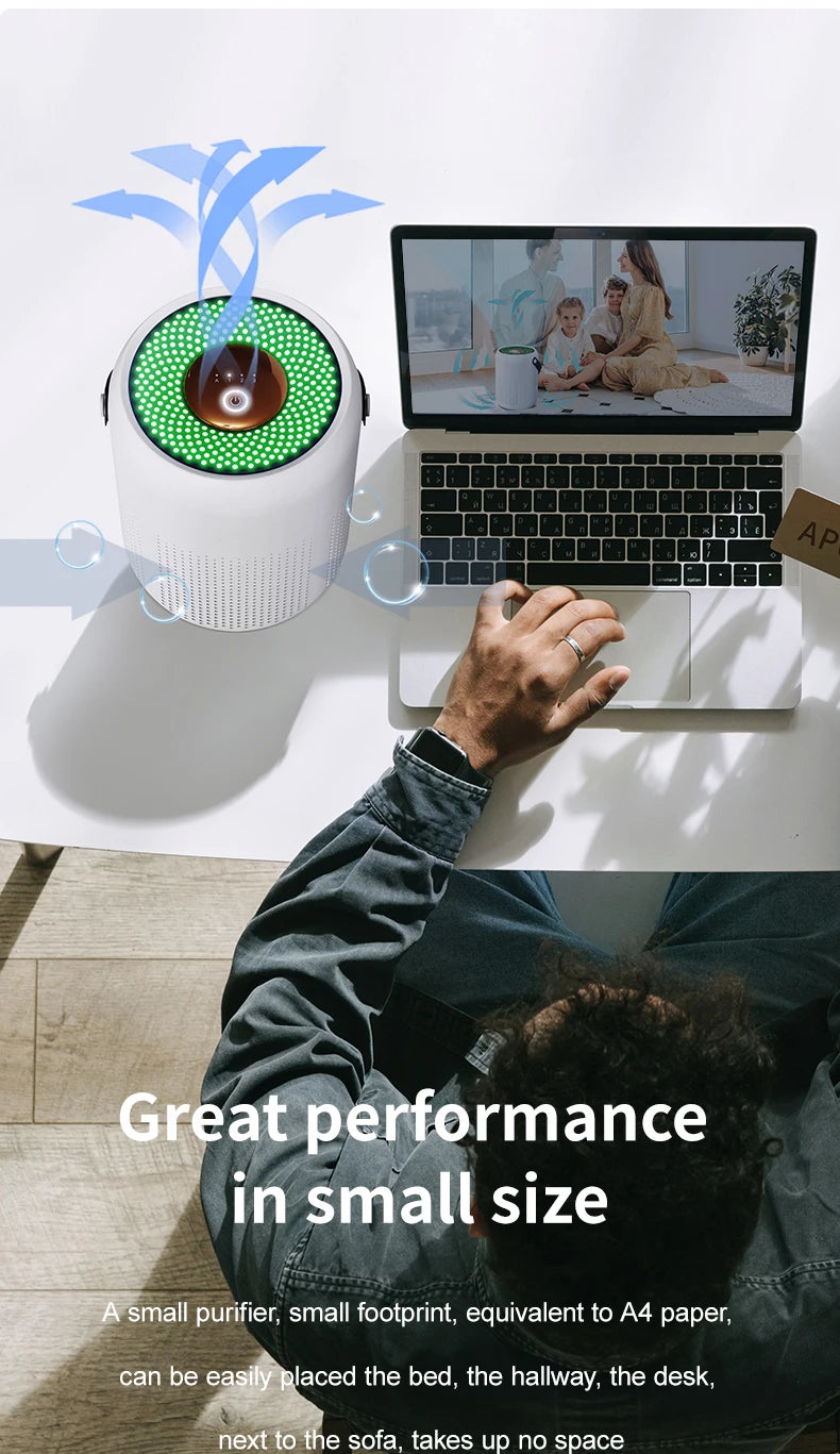 AP07 Air Purifier USB Negative Ions Generator Remover Formaldehyde for Home Portable Air Cleaner Perfume for Desktop Office