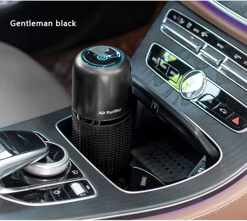 Portable Car Air Purifier USB Rechargeable Fresh Air Negative Ion Cleaner Oxygen Removes PM2.5 Smoke Odors Ionizer Cleaner