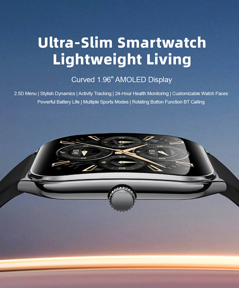 Xiaomi New Ultra Thin Smart Watch Men 1.96" AMOLED 360*360 HD Pixel Display always Show Time Call Reminder Smartwatch Ladies