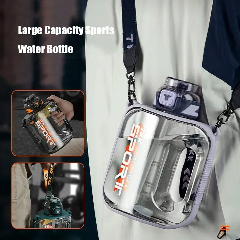 Big Capacity Sports Bottle New Tritan Water Kettle Drink Bottles Outdoor Fitness Space Cup GYM Kettle BPA FREE 1L/1.6L/2L