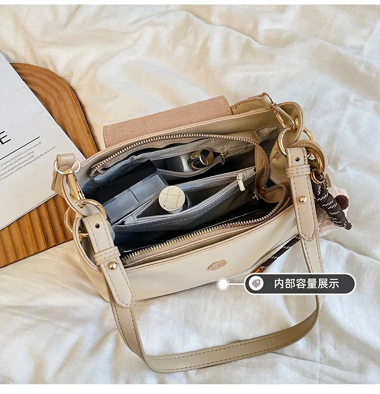 High-Quality Leather Shoulder Bag for Ladies, Women's Handbag by Famous Designer, Popular Classic Tote Elegant Style
