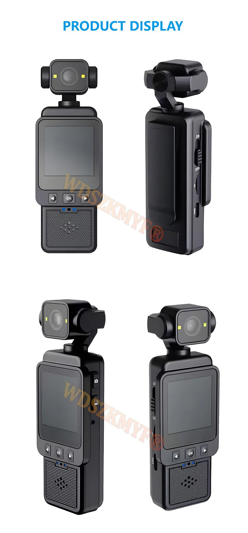 1080P Handheld Sports Pocket Camera HD Display 180° Rotatable WiFi Wireless Video Recorder Built-in Fill Light Motion Camera