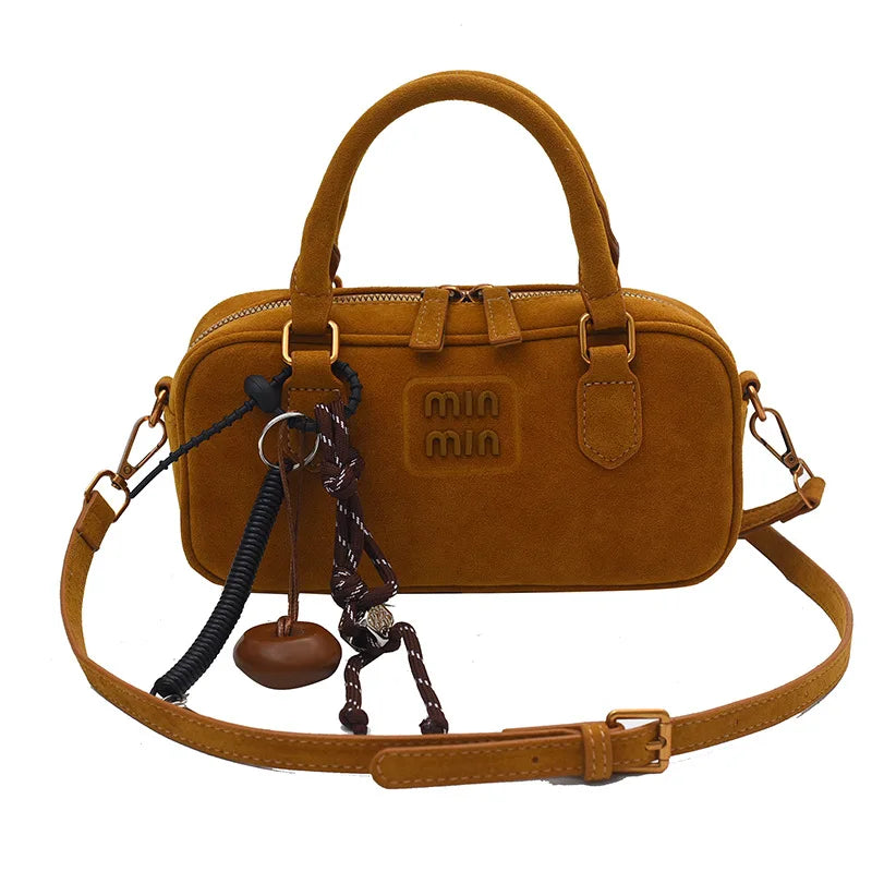 2025 New Fashionable dull Polish bag portable women's full retro crossbody bag shoulder bag popular