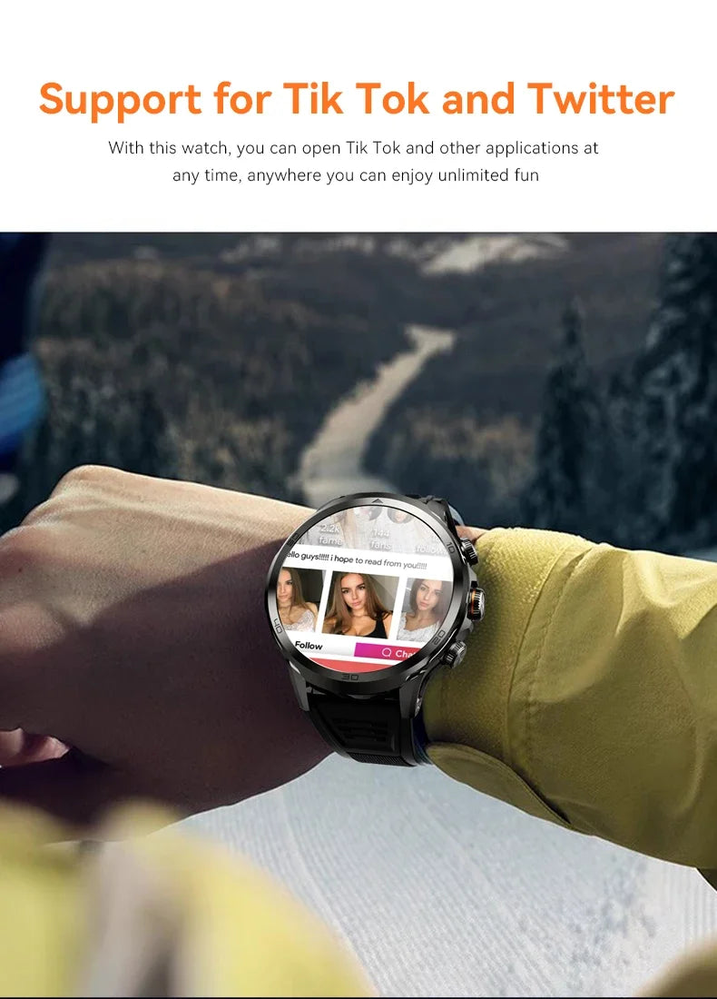 2025 NEW 4G Full Netcom H19 Smartwatch Android System 1.95 Inch 720*720 Amoled Screen 190° Rotating Camera Smart Watch GPS WIFI