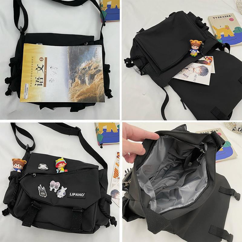 Women's Nylon Handheld One Shoulder Versatile Large Capacity Crossbody Bag Retro Work Travel