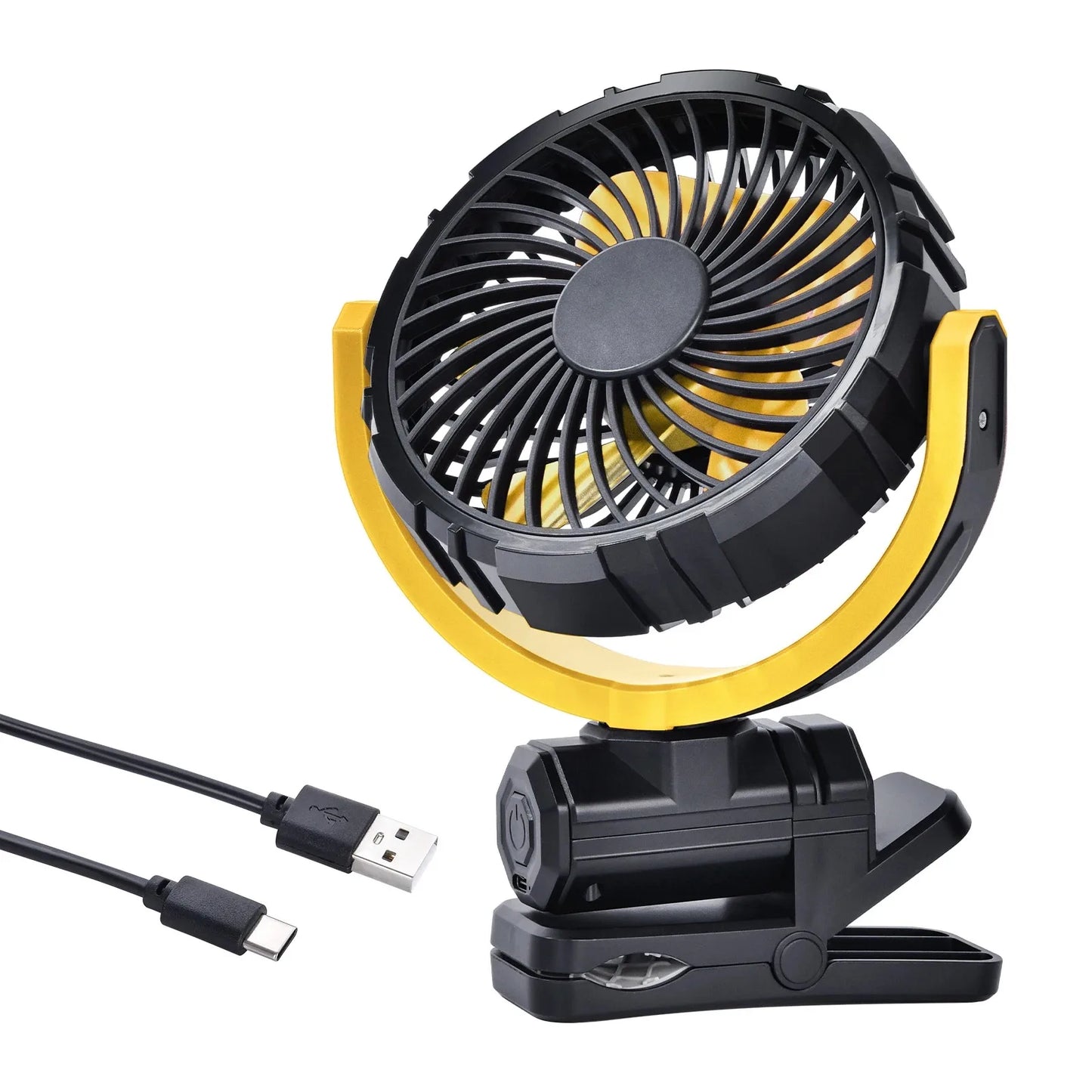 Eary Portable Car Clip On Fan Battery Operated 3 Speed Wind 900 Rotate Quiet Small Air Cooling Fan For Desk Camping Stroller Fan