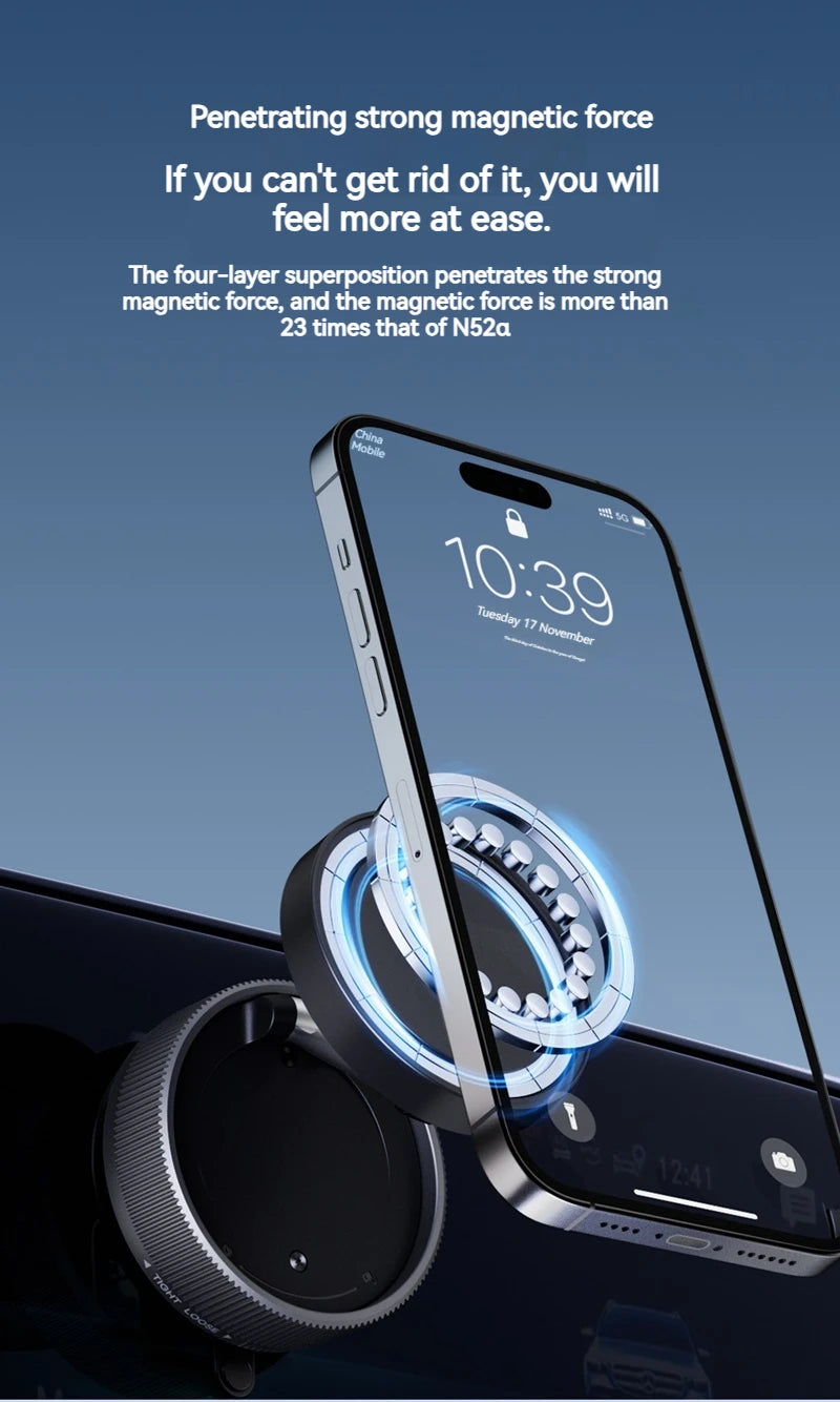 Vacuum Magnetic Car Phone Holder Foldable Suction Cup