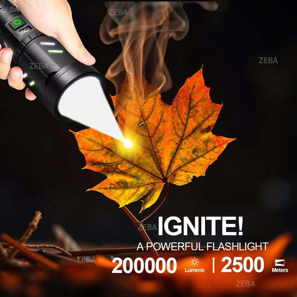 2025 Ultra Powerful Windproof Fire Starting Flashlight Rechargeable High Power Torch Focused Light Source Can Light A Flame Lantern