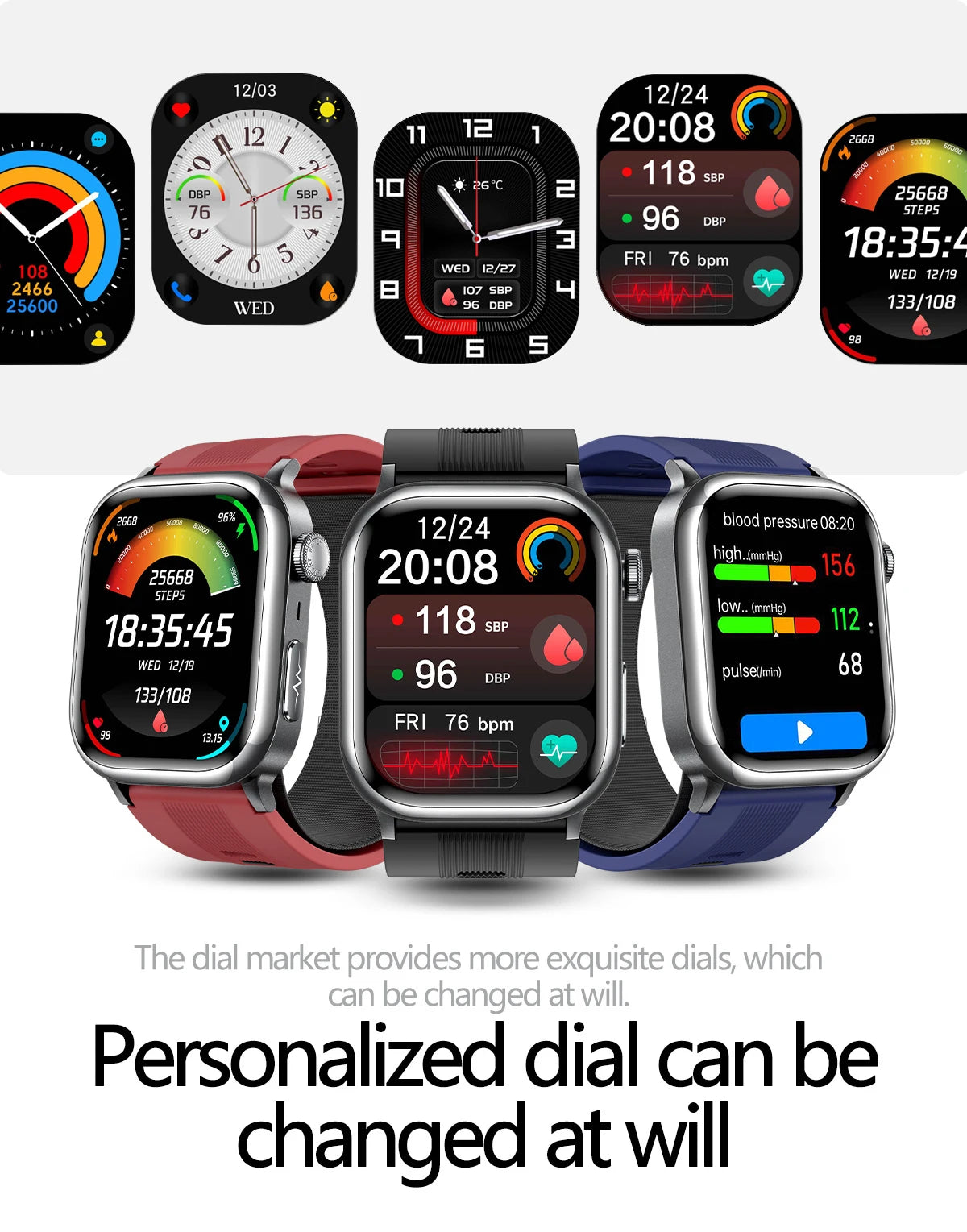 2025 New High-end Air Pump Lipid Smart Watch Men ECG+PPG Precise Blood Pressure Heart Rate BT Call NFC Health Watches