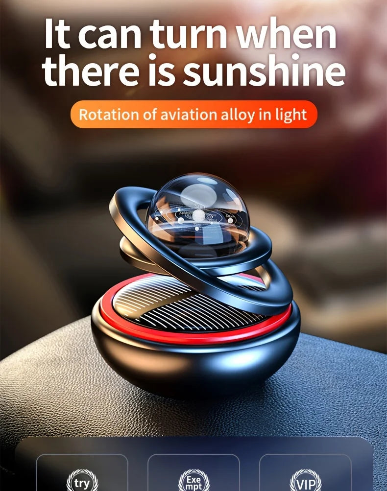Car Air Freshener Solar Energy Air Purifier for Car Interior Autorotation Decoration Perfume Diffuser Interplanetary Suspension