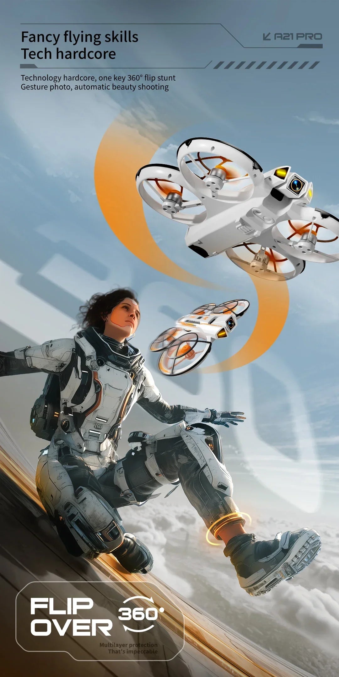 Professional Drone FPV 8K HD Dual Camera A21 PRO Brushless Motor Obstacle Avoidance Optical Flow Hovering Stabilization UFO Quad