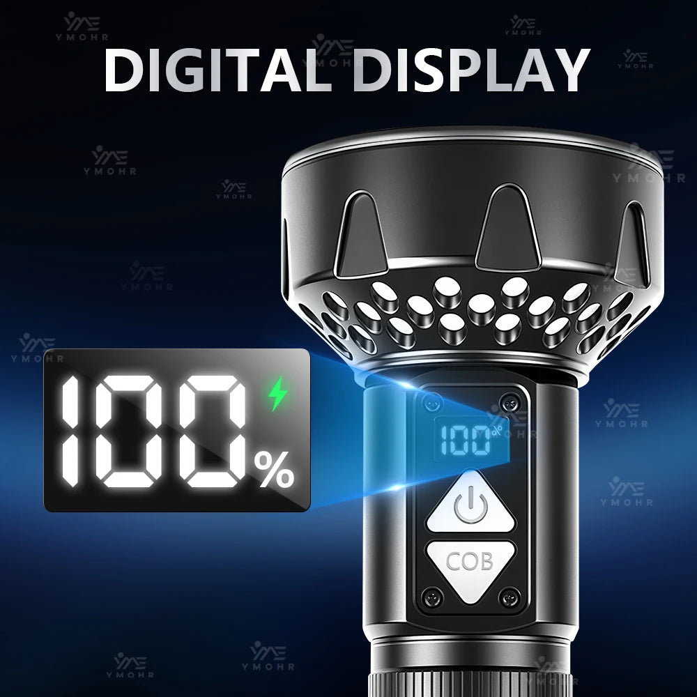 High Power LED Flashlights Built-in battery USB Rechargeable Strong Hand Light Multifunctional Torch Lamp For Emergency Camping