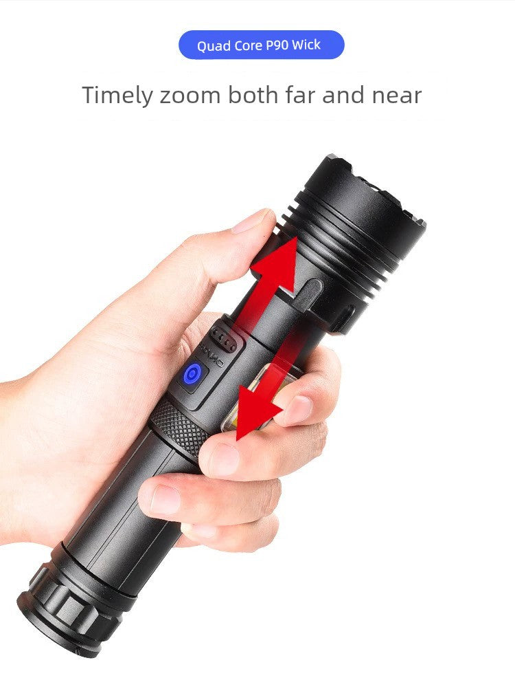 P90 Power Torch Rechargeable Outdoor Long-Range Xenon Lamp Zoom High-Power Spotlight Super Bright Probe Xenon Lamp