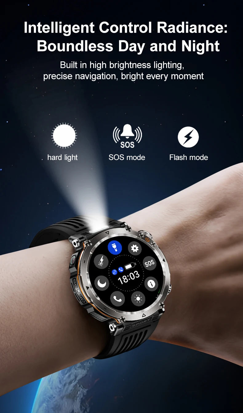 Smart Watch HT30 Bluetooth Call Men Outdoor Sports Fitness Compass Heart Rate Health Monitoring 600mAh Large Battery Smartwatch