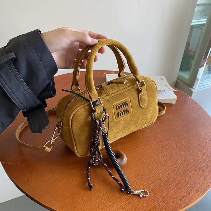 2025 New Fashionable dull Polish bag portable women's full retro crossbody bag shoulder bag popular
