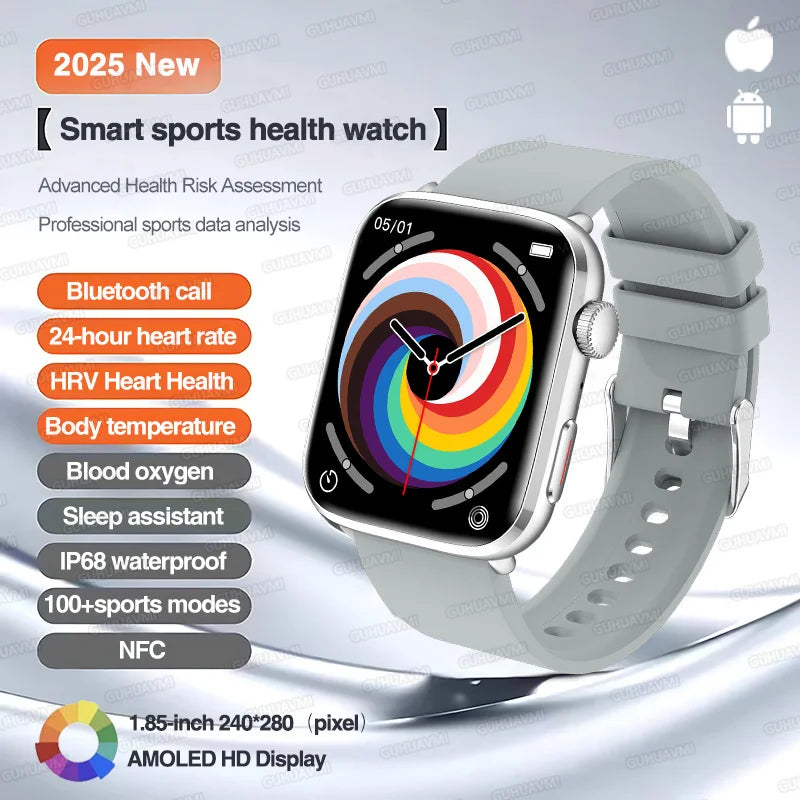 2025 New For Xiaomi Smart Watch HD Bluetooth Call AMOLED Screen NFC Waterproof GPS Sport Health Tracker Smart Watch