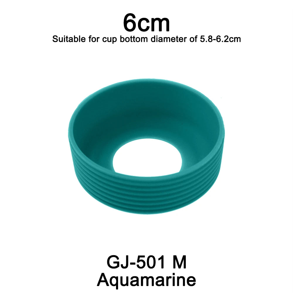 6cm 15 Colour Threaded Soft Silicone Cup Bottom Cover Wear Resistant Ring Sleeve Sheath Anti Slip Good Toughness