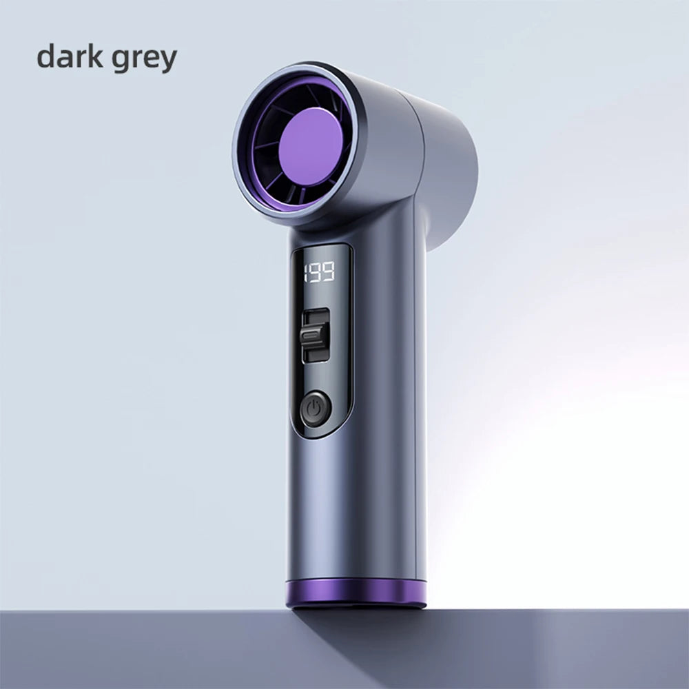 Rechargeable Electric Handheld Fan 199 Speeds Adjustable Portable Outdoor Mini Air Cooling Turbo Fan Personal Fan with Lanyard