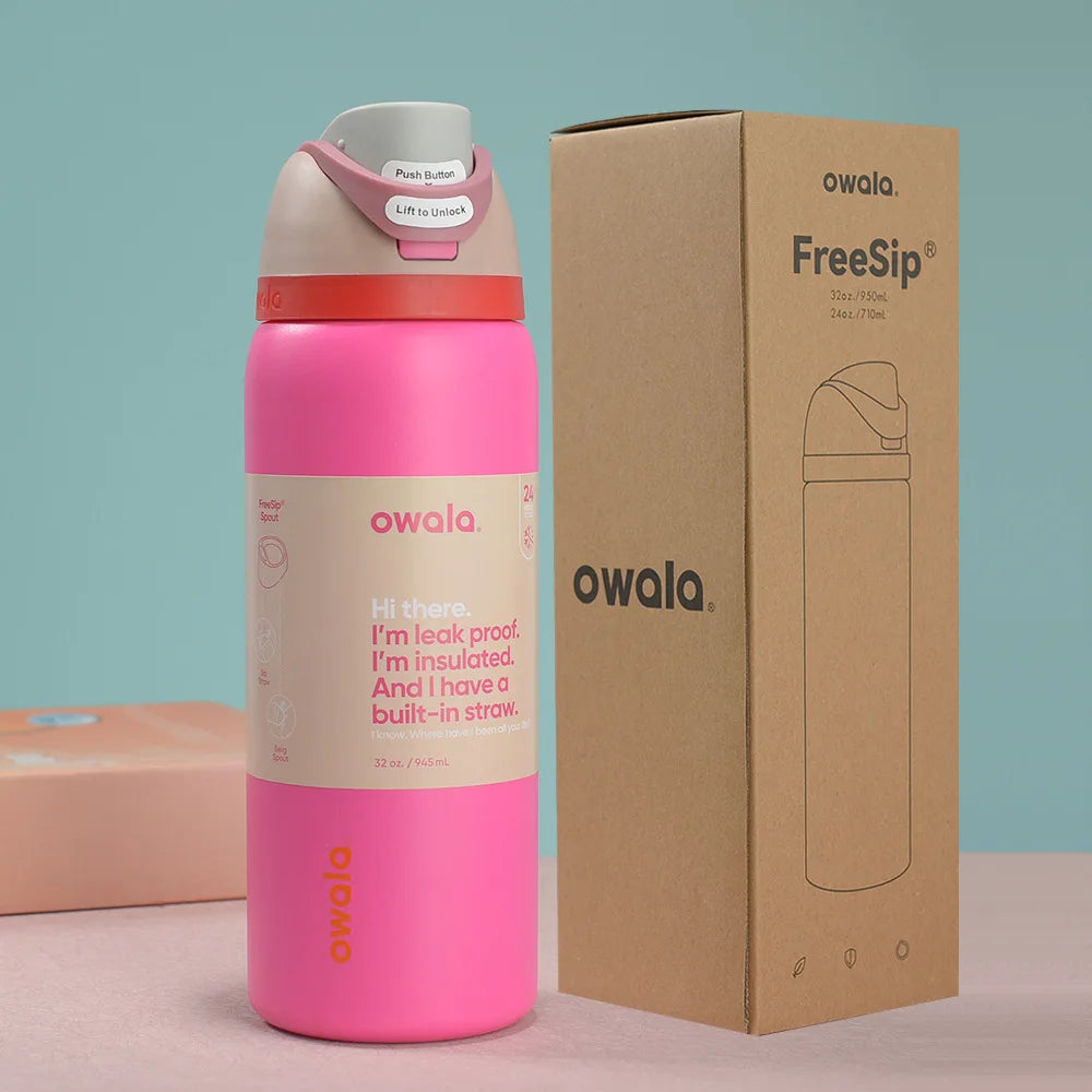 NEW Original Owala Insulated Stainless Steel Water Bottle with Straw, BPA-Free Sports Water Bottle