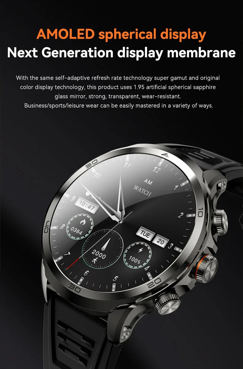 2025 NEW 4G Full Netcom H19 Smartwatch Android System 1.95 Inch 720*720 Amoled Screen 190° Rotating Camera Smart Watch GPS WIFI