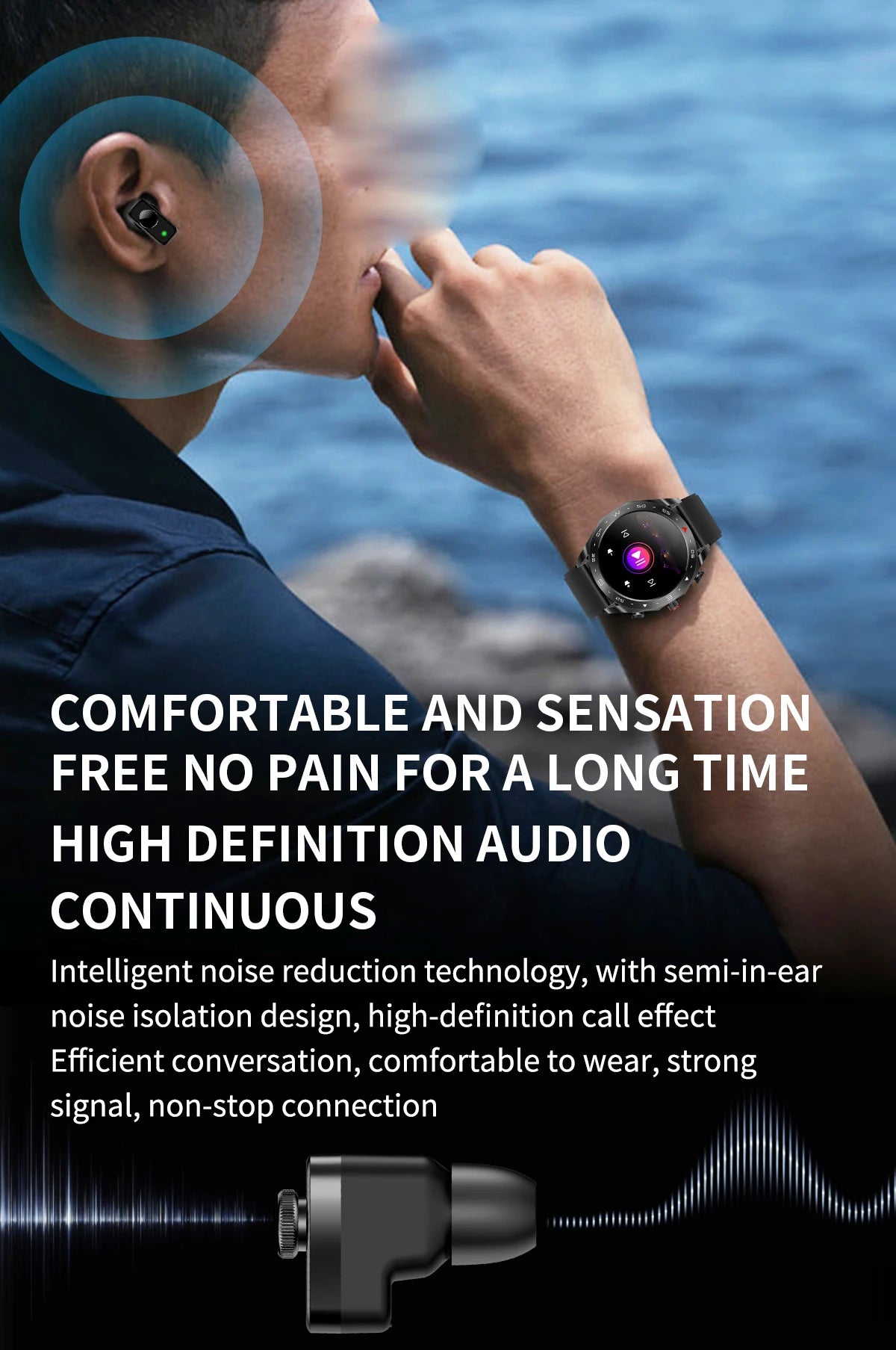2024 TWS 2-in-1 Bluetooth Earphones Smart Watch Bluetooth Call GPS Motion Trajectory HIFI 9D Sound Quality Smartwatch