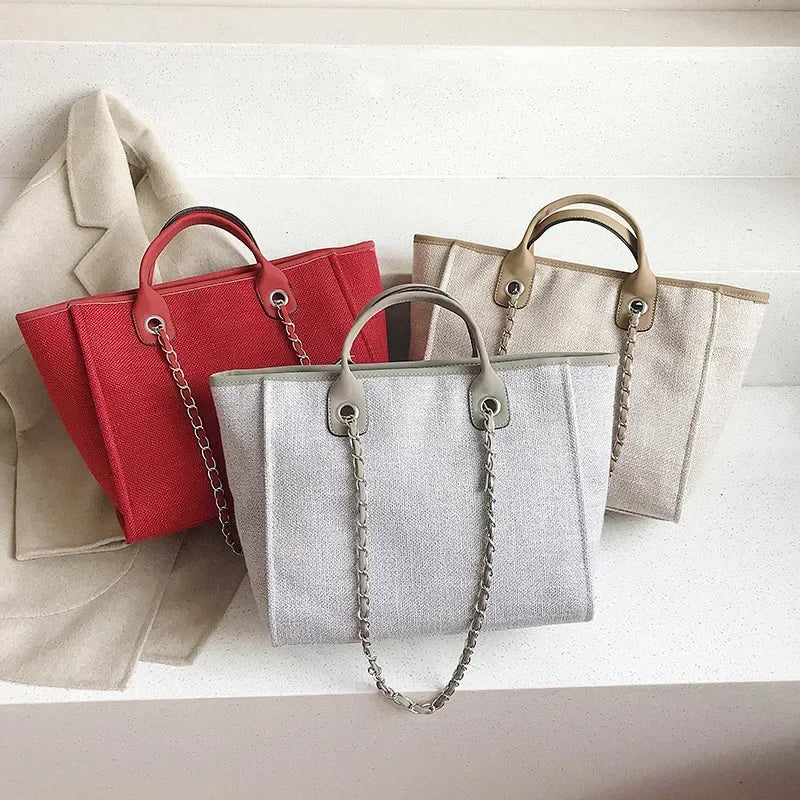 Fashion Make Up Designer Big Women's New Korean Fashion Casual Large Capacity Shoulder Crossbody Chain Tote Bag