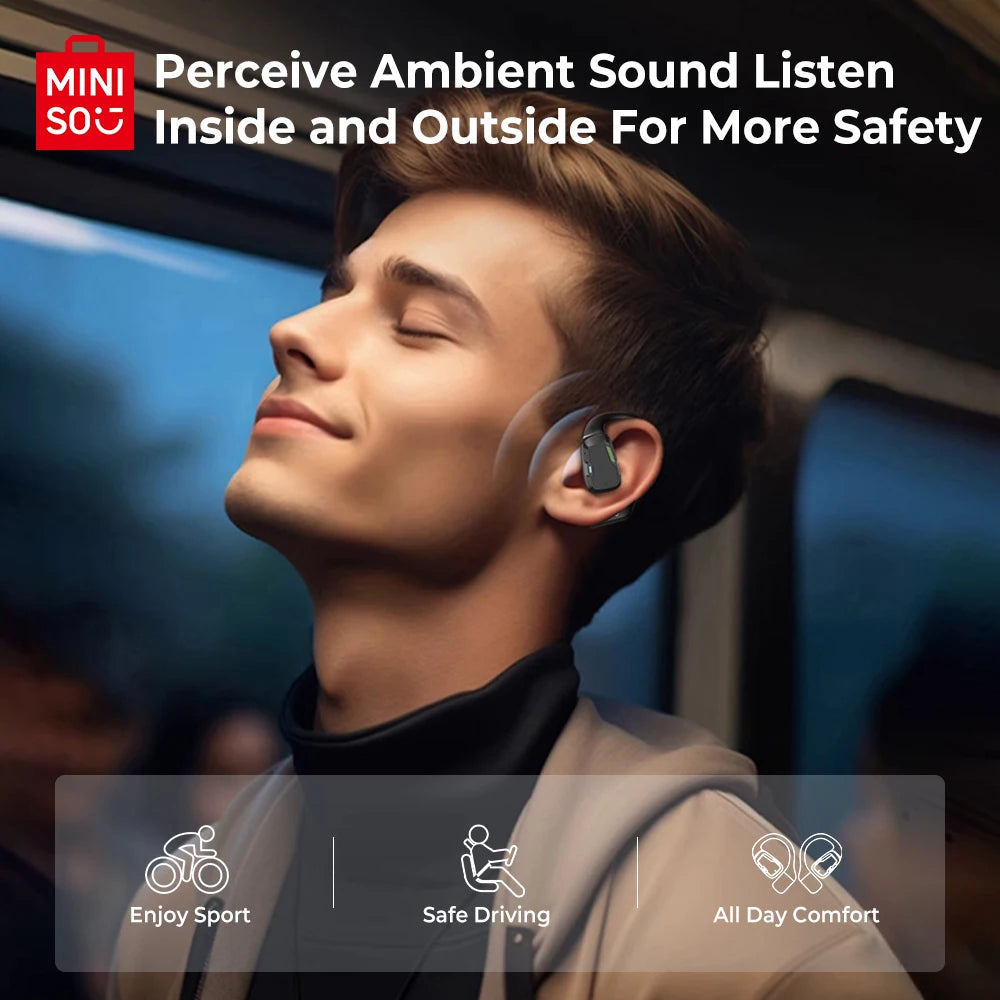 MINISO M98 True Wireless Open Ear Earbuds Bluetooth 5.4ears,13mm Dynamic Driver OWS Ears heads Gaming Headset Super Long Endure