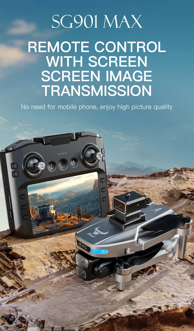 New SG901 MAX GPS Drone Professional 8K Camera Aerial FPV Brush Avoiding Obstacle with Large Screen Remote Control Folding Drone