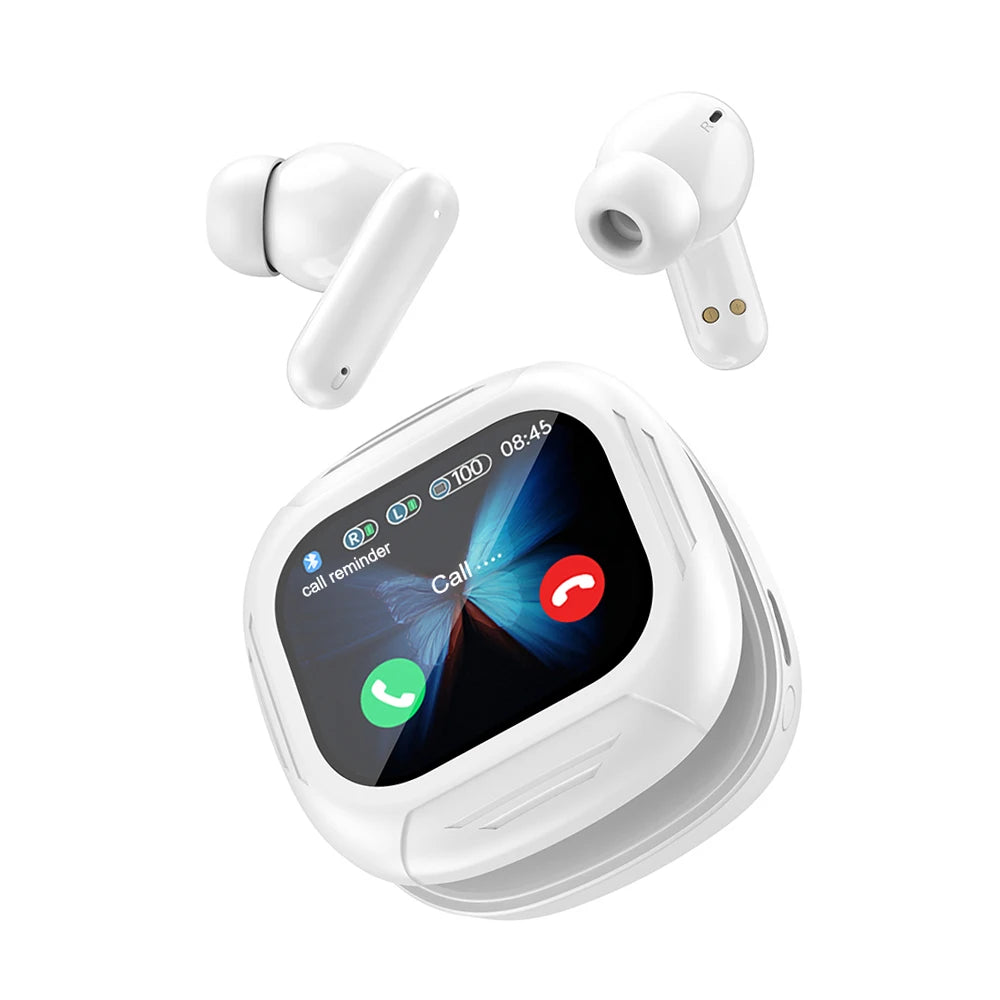 LX-60 Full Touch Screen Headphones ANC Bluetooth 5.4 Noise Cancelling Earphones HiFi Stereo Wireless In-Ear ENC Earbuds With Mic