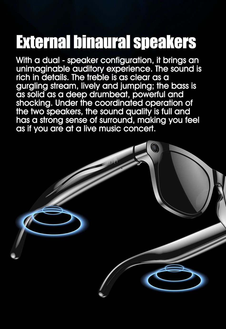 2025 Classic AI Smart Glasses 100MP Camera Waterproof Bluetooth Call Playing Music Sports Glasses Identify Pictures Use ChatGPT
