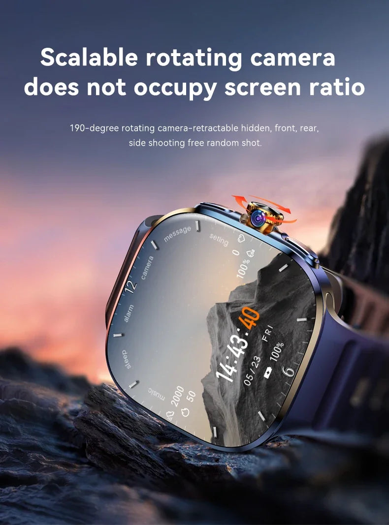2025 M99 5G Smart Watch: Android 10.0, 9MP Rotary Camera, 256GB Storage, GPS/NFC, 1.95" AMOLED Screen