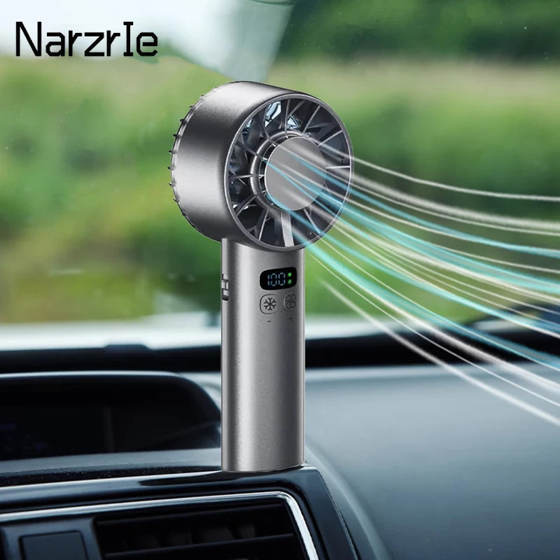 5200mAh Portable mini Fan 100 Wind Speeds Instant Cooling with Ice Mode Handheld fan USB Rechargeable electric fans Camping Fan